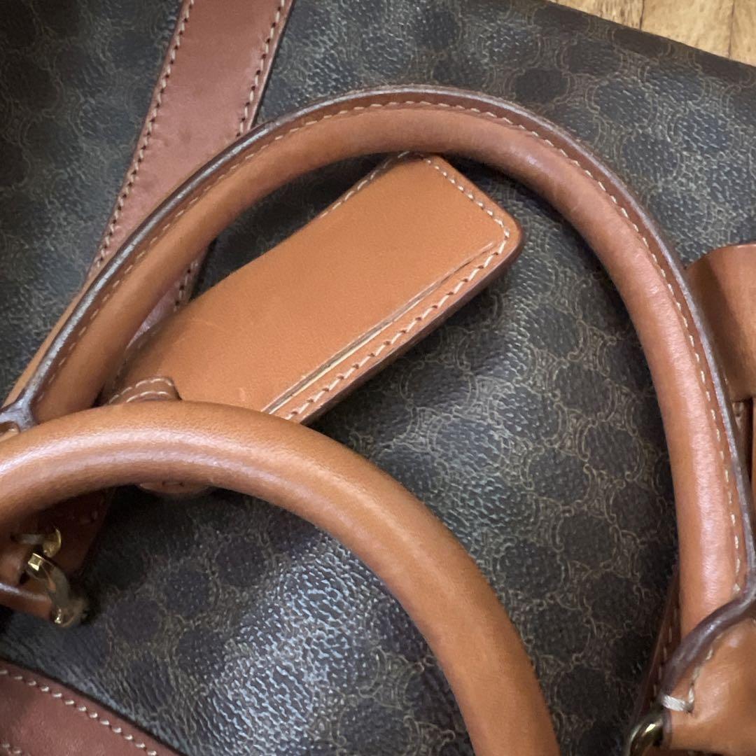 CELINE ボストンバッグ 黒 キャンバス・レザー