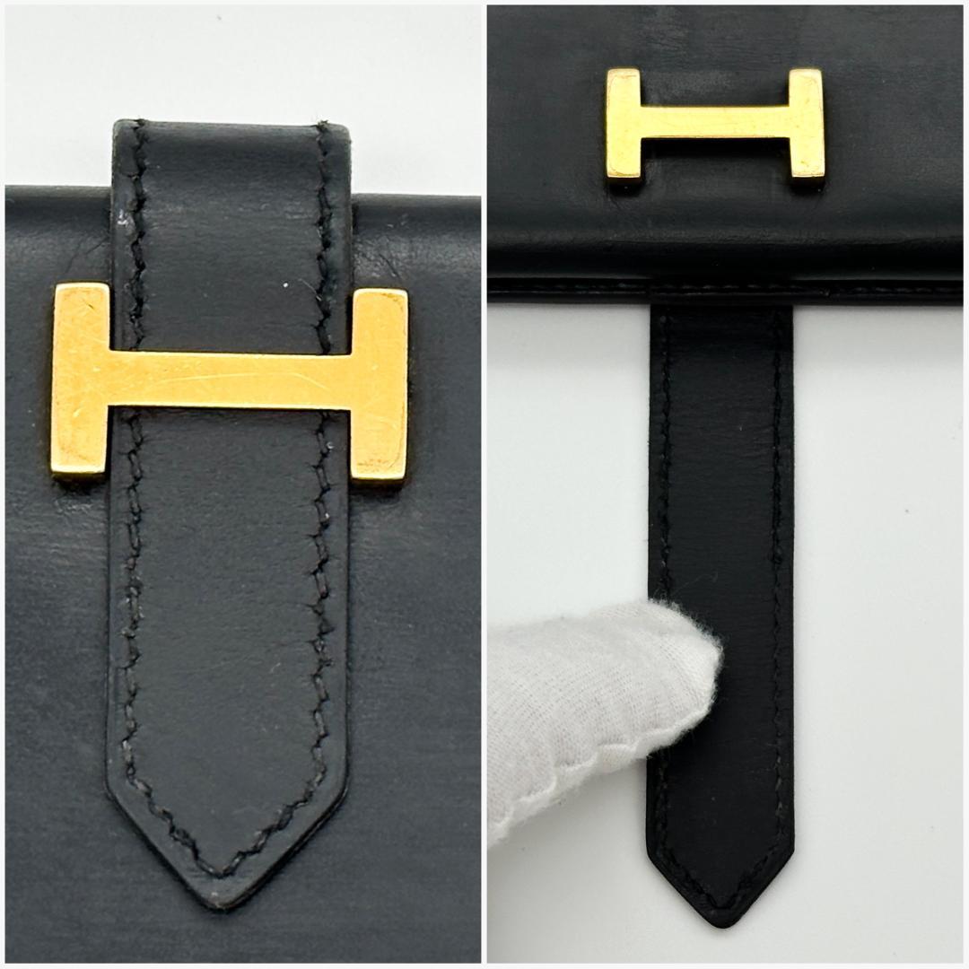 【極美品】HERMES エルメス　べアンクラシック　黒　長財布　□C刻印