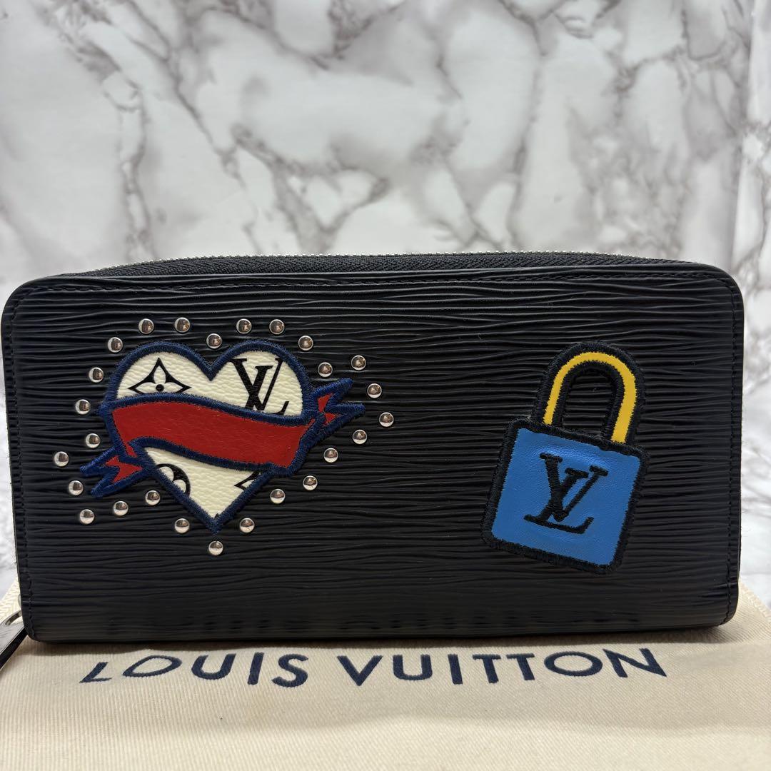 【極美品】ルイヴィトン ラウンドウォレット エピ レザー 黒 M63376