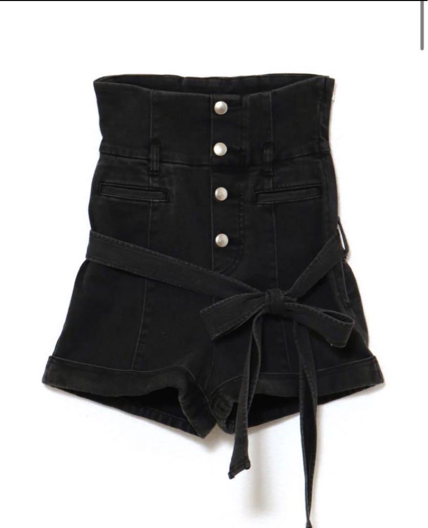 andmary Highwaist ribbon pants black S