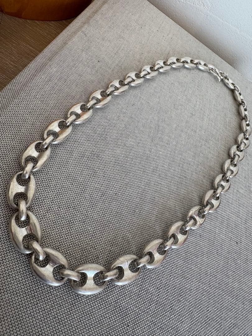 シルバーワン イタリア製 シルバー925 ダブル喜平 ネックレス メンズ c1 白銀色 6面カット 幅6.5mm 厚み1.8mm長さ45cm シルバーワン イタリア製 シルバー925 ダブル喜平ネックレス メンズ c2