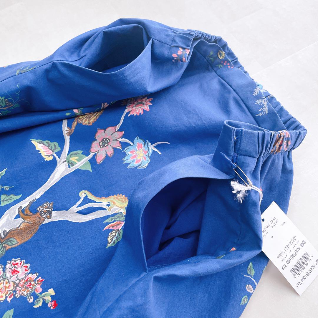 新品タグ付き✨24SS ケイタマルヤマ パラダイスプリントスカート ブルー 1 新品タグ付き✨24SS ケイタマルヤマ パラダイスプリントスカート