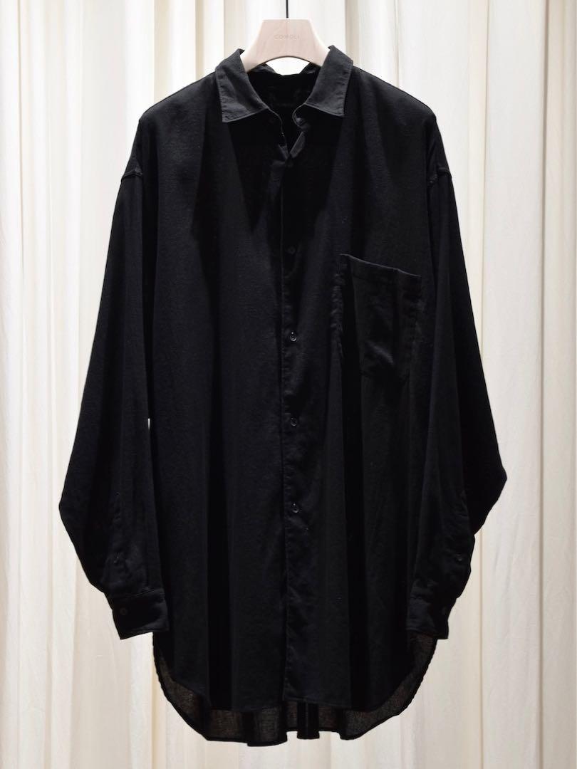 【25ss】comoli オックスシャツ ブラック サイズ2