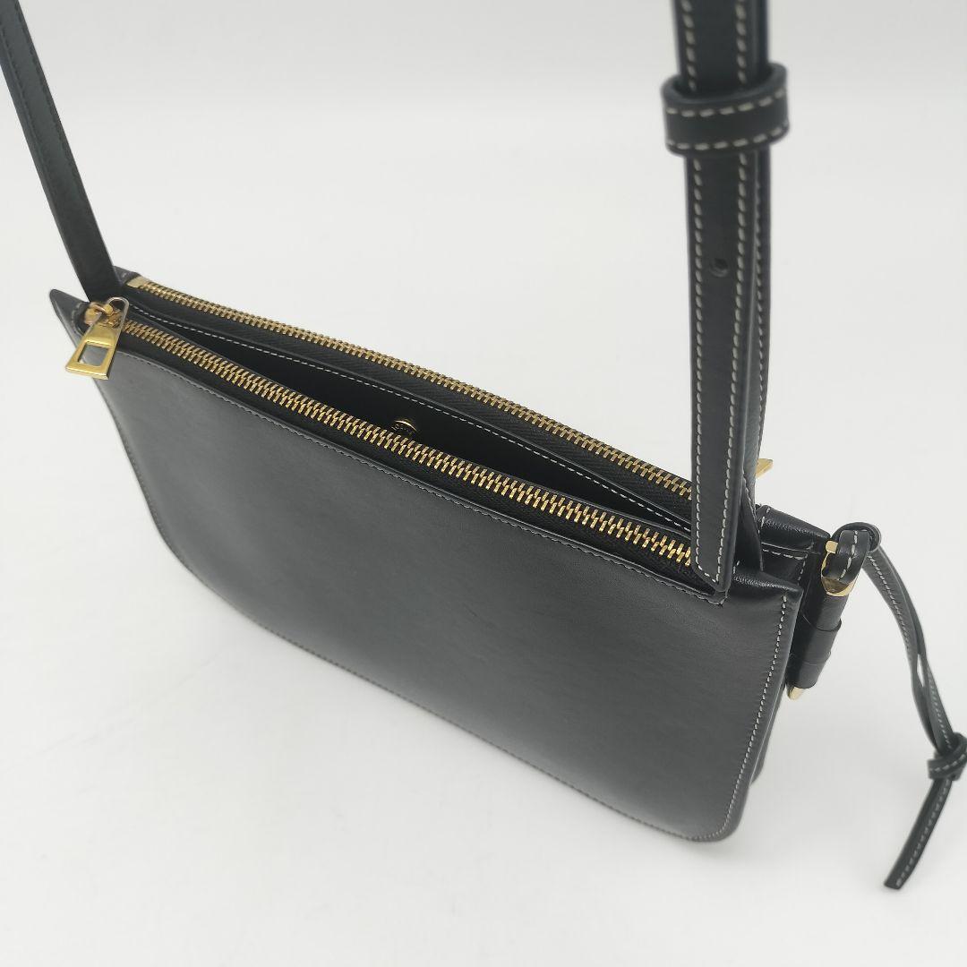 極 美品 ロエベ ロゴ レザー ミニ ショルダーバッグ ポシェット ブラック 極美品✨ロエベ ショルダーポーチ ショルダーバッグ ポシェット