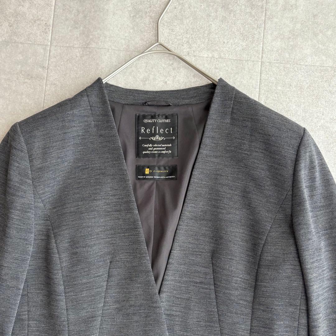 【希少】Reflect 匠ジャケット ノーカラー ウール 総裏 グレー9 M相当