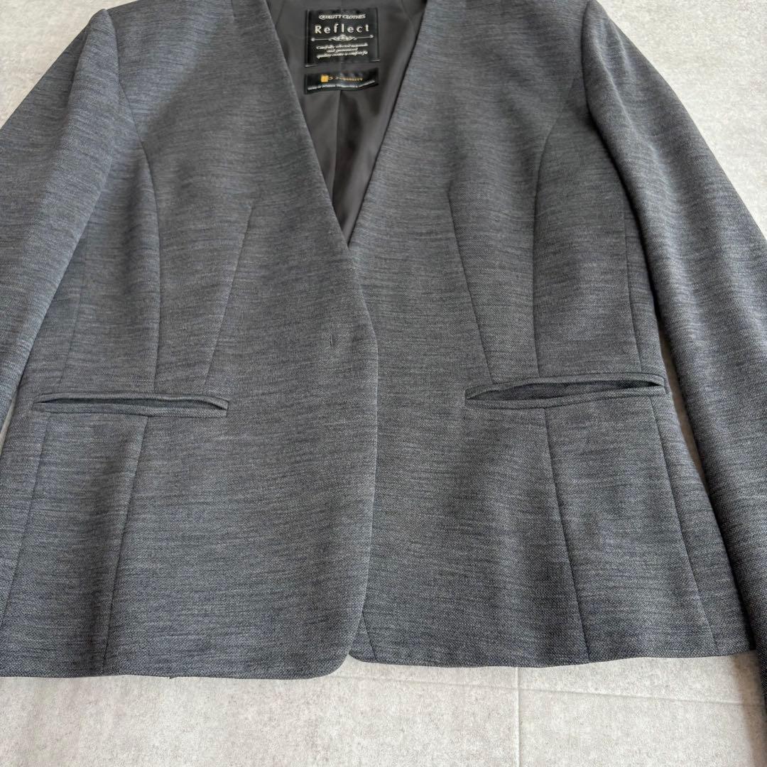 【希少】Reflect 匠ジャケット ノーカラー ウール 総裏 グレー9 M相当