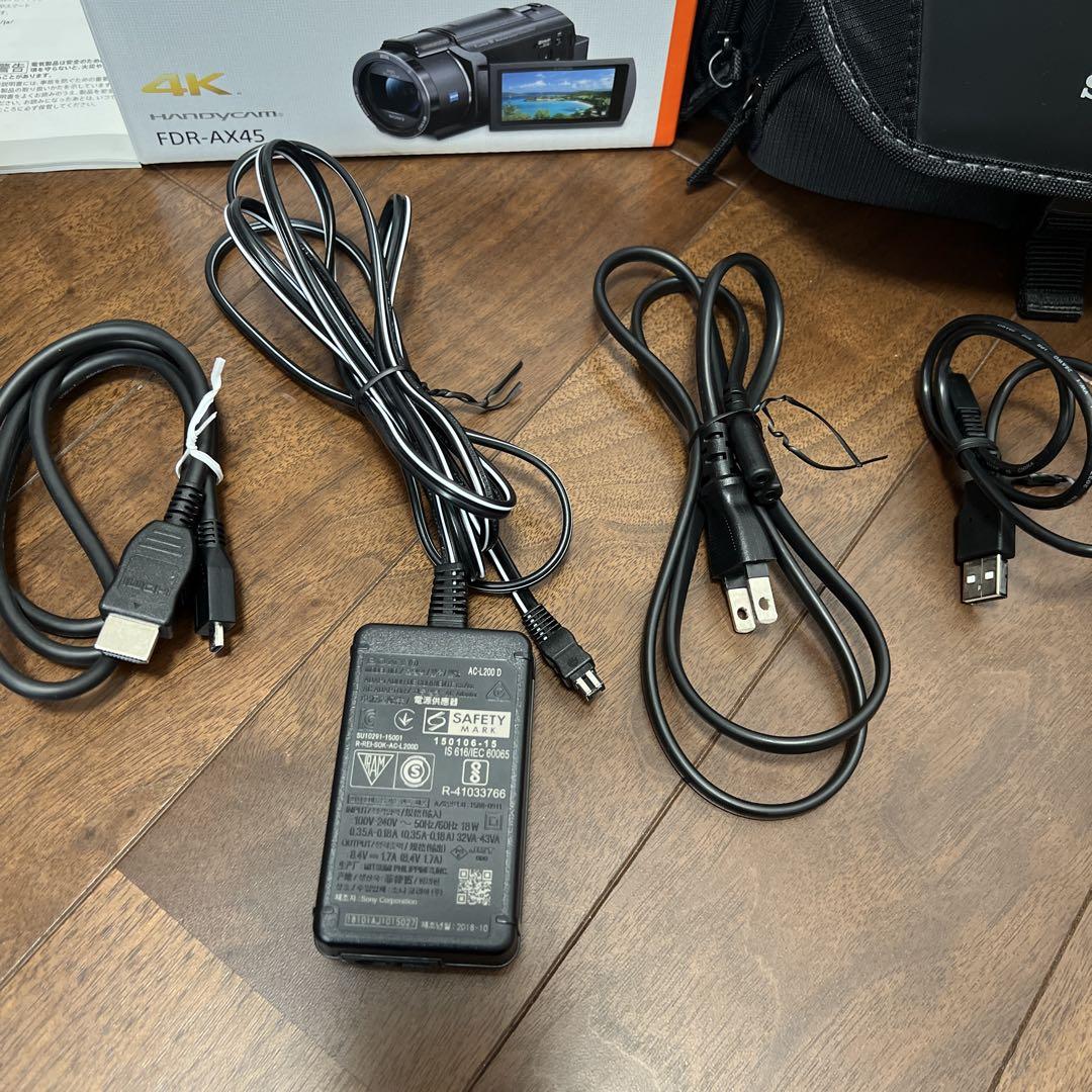 FDR-AX45 4Kビデオカメラ一式とケース付き