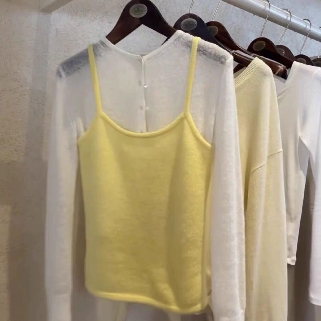 ☆新品The Barnnetニットキャミソールイエローthebarnnetベスト