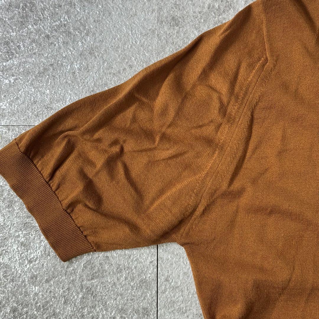 美品 ジョンスメドレー シーアイランドコットン ハイゲージ ニットポロシャツ L