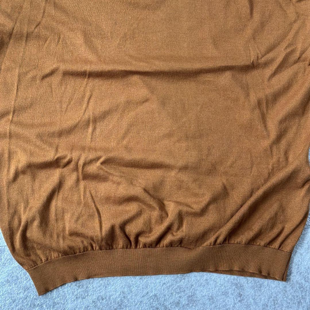美品 ジョンスメドレー シーアイランドコットン ハイゲージ ニットポロシャツ L