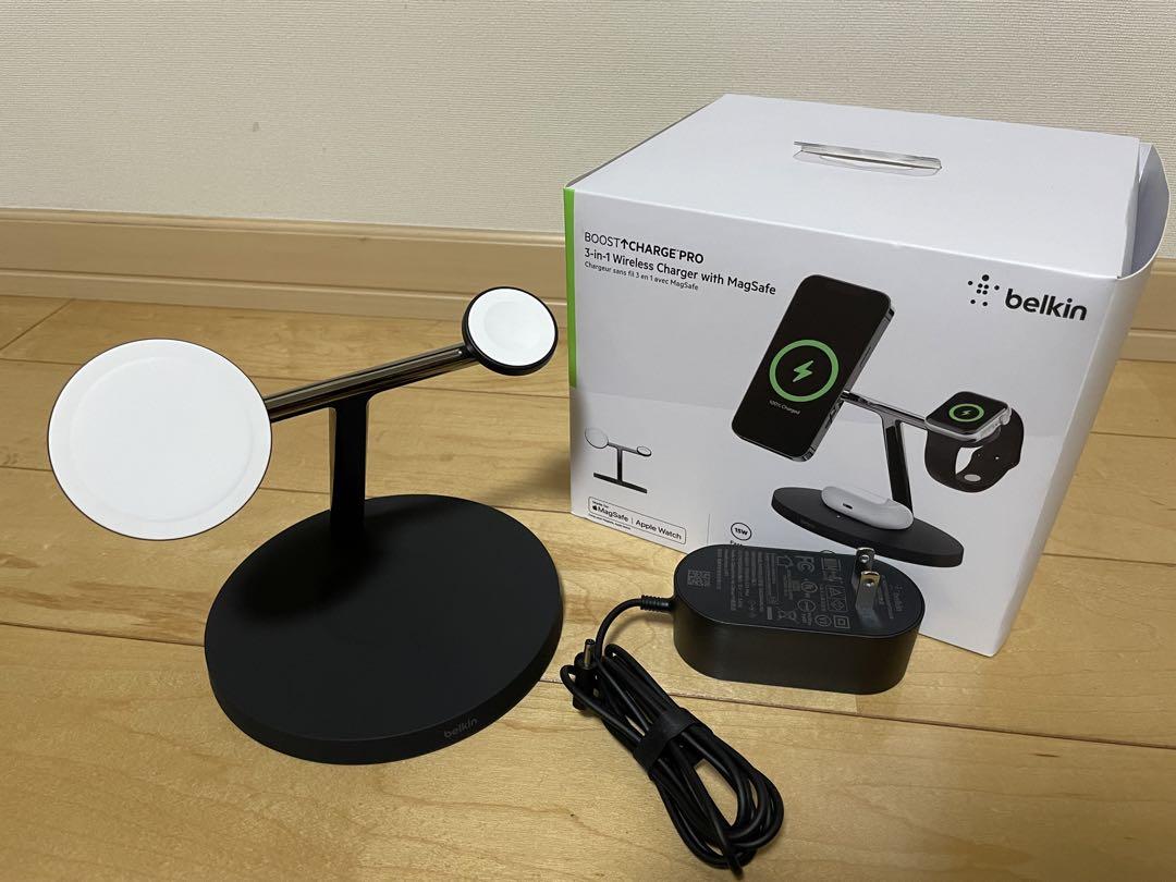 Belkin MagSafe対応3in1 ワイヤレス充電器 ブラック