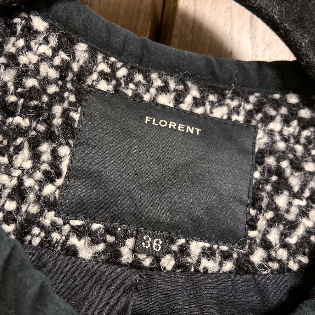 おしゃれで FLORENT ブラック×ホワイト 白 X7s4T-m52390415253 フローレント ツイードコート トができて