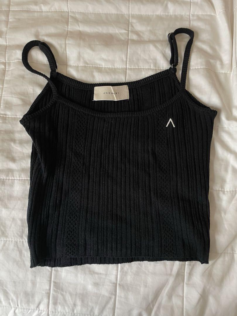 andmary Crochet frill knit tops - メルカリ