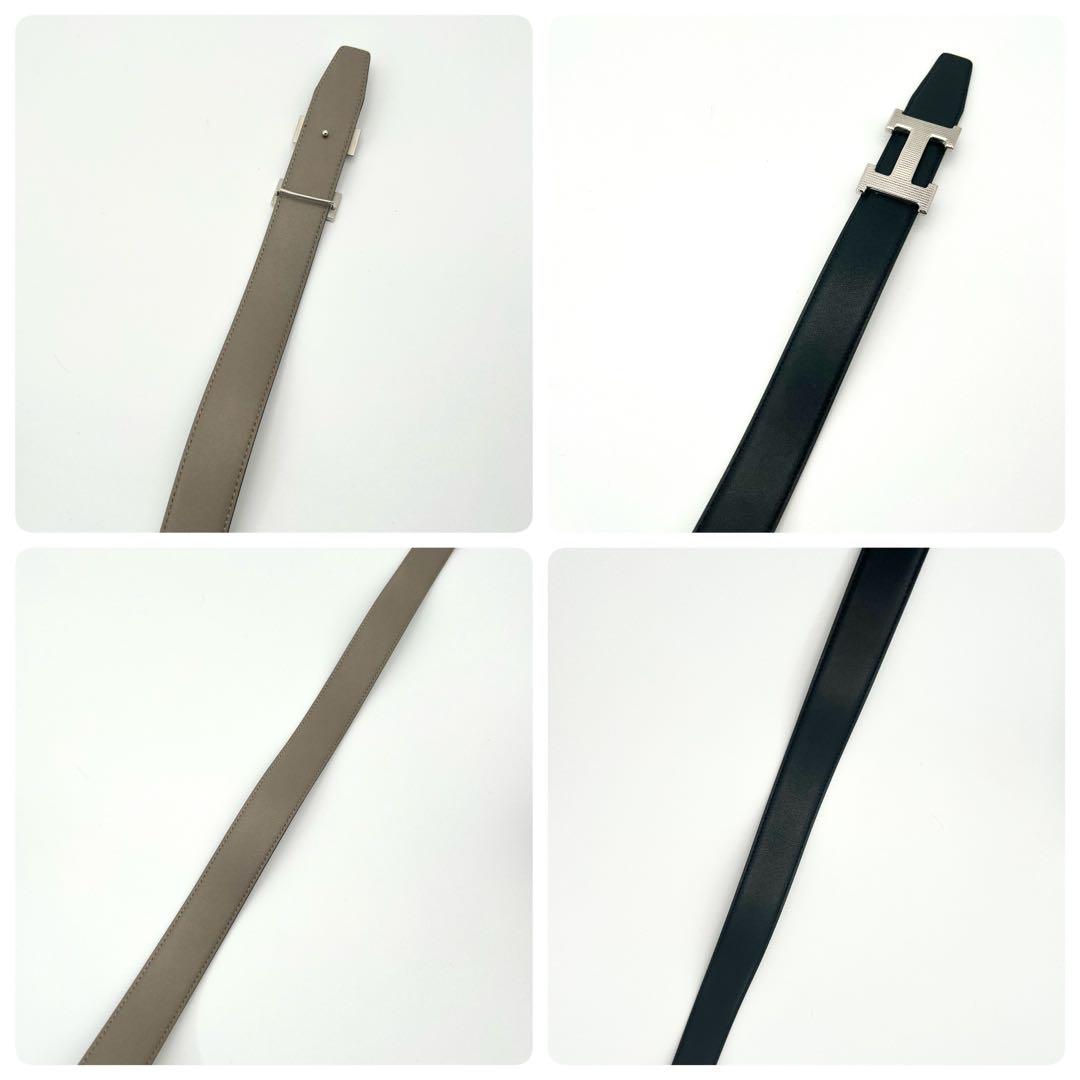 新品ベルト✨　エルメス　ギロッシュ Hロゴ　コンスタンス　ベルト　　シルバー　黒