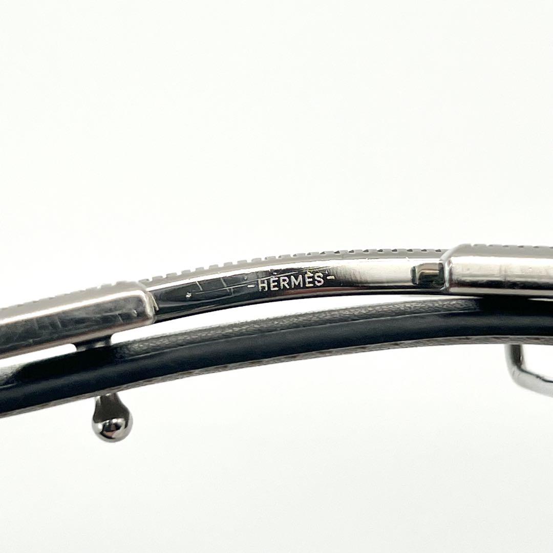 新品ベルト✨　エルメス　ギロッシュ Hロゴ　コンスタンス　ベルト　　シルバー　黒