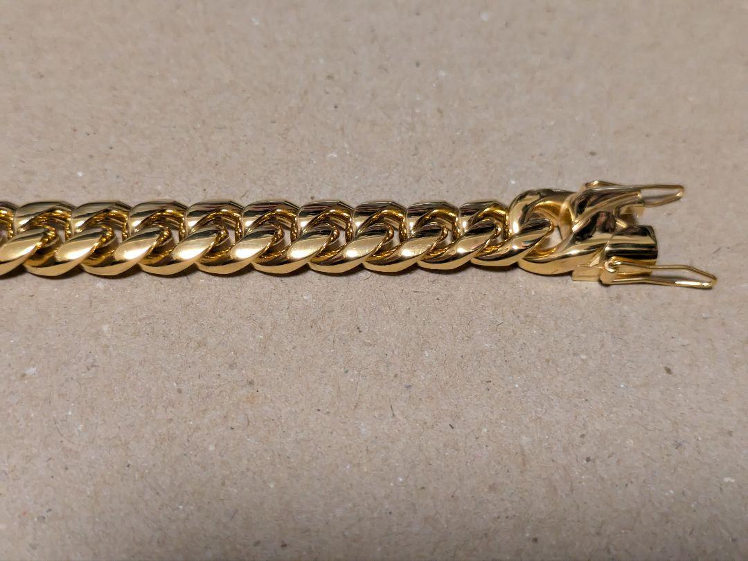 【21cm】【10mm】【18K刻印あり】【Miami Cuban】ブレスレット 21cm】【10mm】【18K刻印あり】【Miami Cuban】ブレスレット