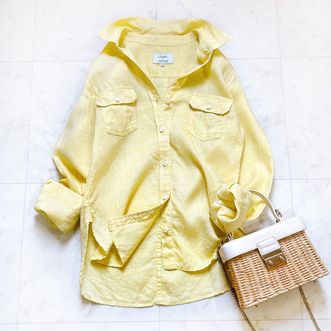 美品 アンタイトル UNTITLED×Safilinリネン100%シャツ