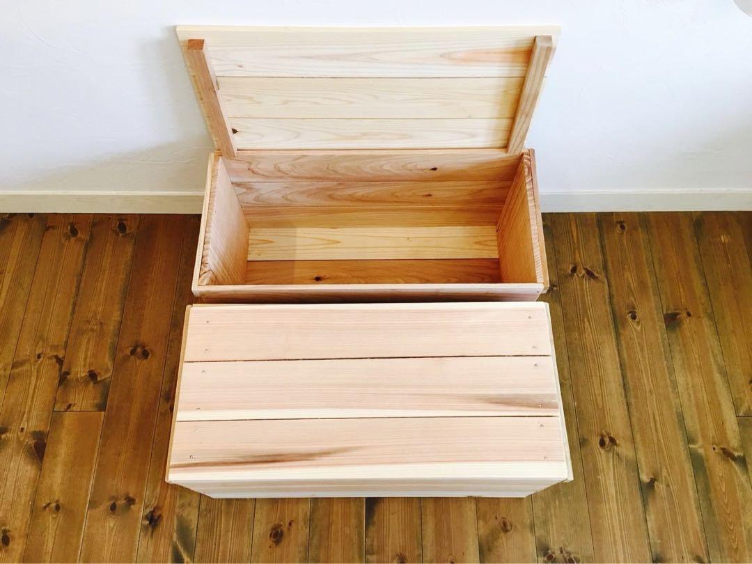 新品 蓋付 りんご箱 2箱 // 木箱 収納 ケース 玩具箱 パントリー box