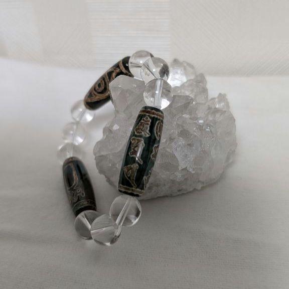 【お気にいる】 新品】【高品質】天珠(鳳凰眼&六字真言&財神)ブレスレット アクセサリー