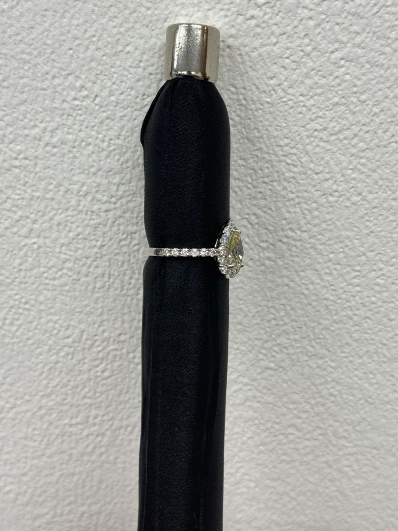 ★1.00ct★✨ファンシーライトイエローダイヤ0.65ctダイヤリング指輪
