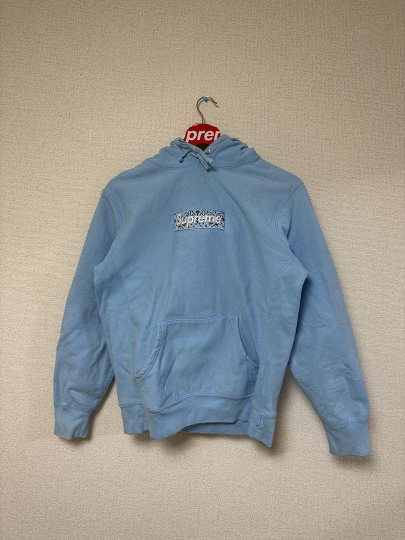 Supreme Bandana Box Logo FW19 パーカーサイズS水色
