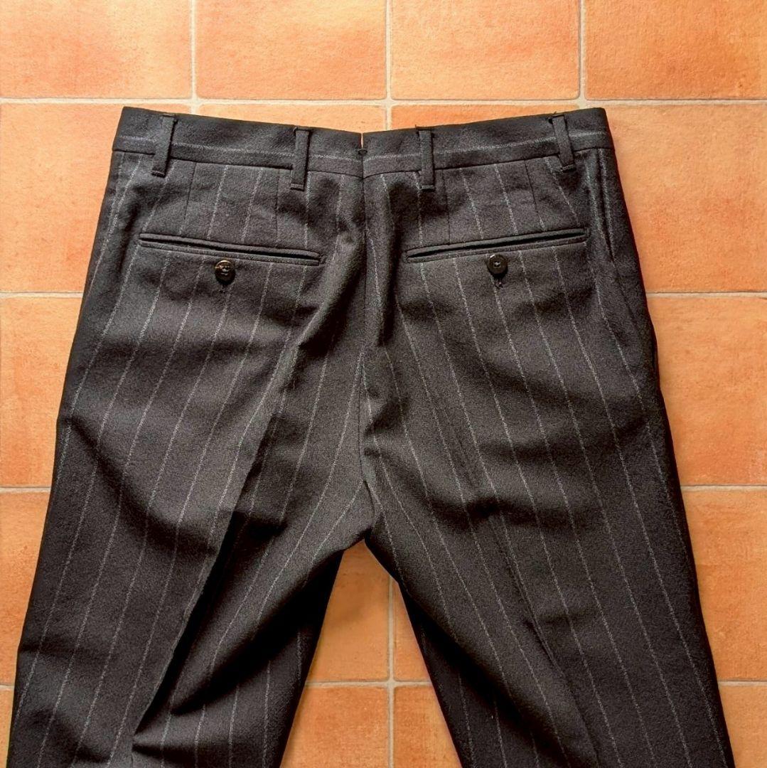 LARDINI ダブル スーツ チャコールグレー ストライプ 44 ラルディーニ