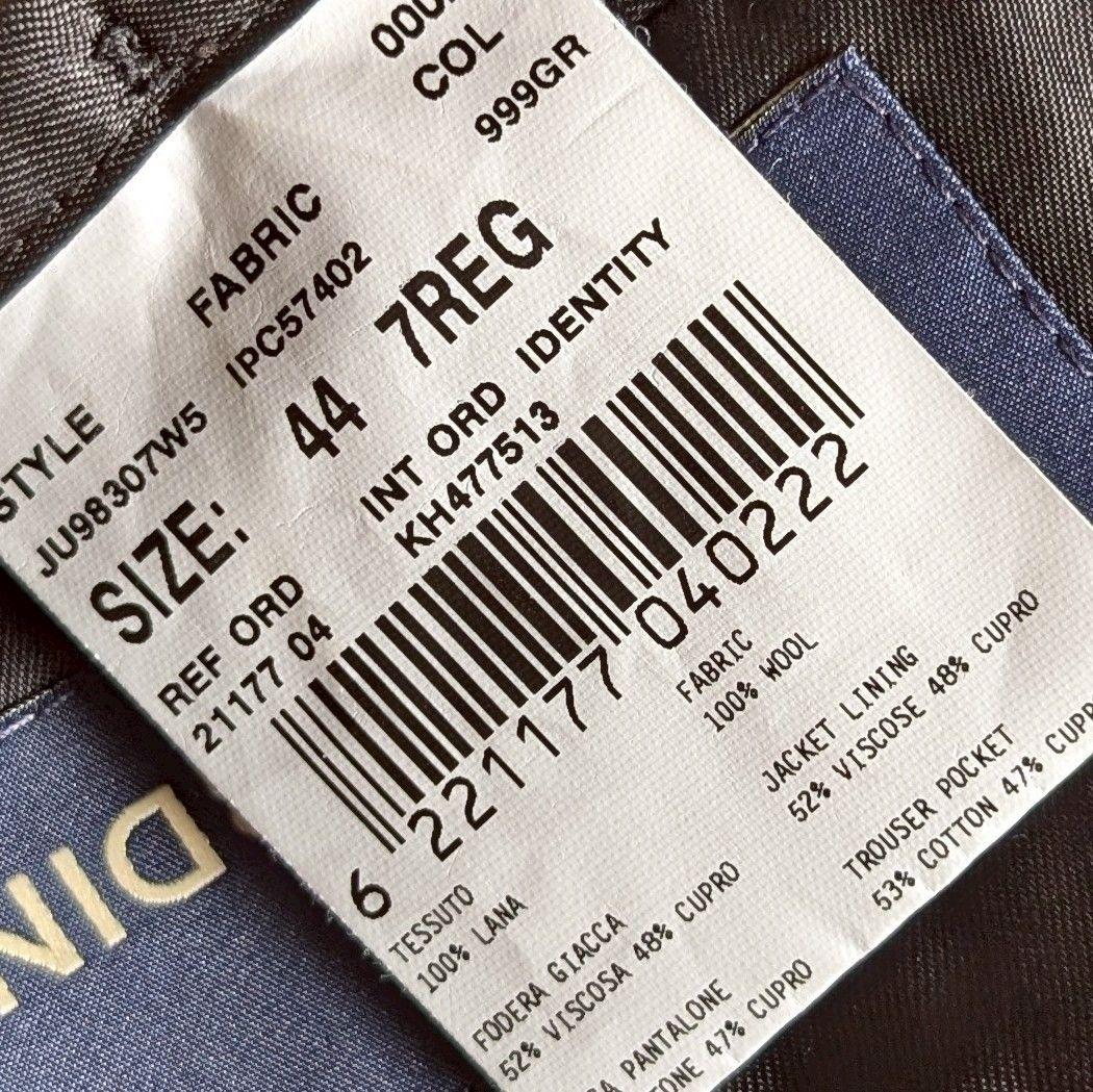 LARDINI ダブル スーツ チャコールグレー ストライプ 44 ラルディーニ