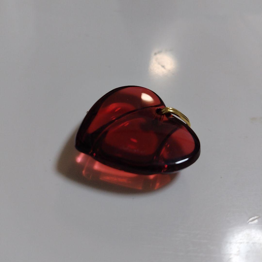 Baccarat 赤いハートネックレス Baccarat バカラ ネックレス ハート クリスタル ウェーブ 赤
