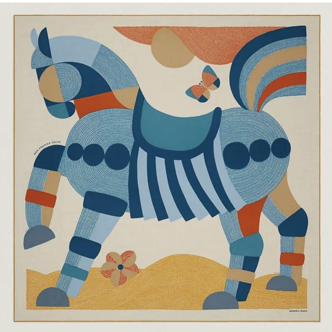 【貴重】HERMES エルメス カレジェアン カシミアシルク カシシル 140