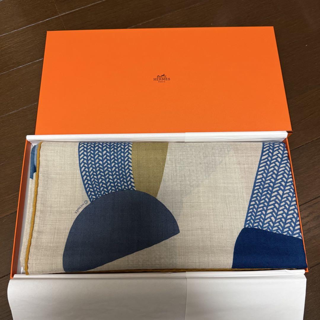 【貴重】HERMES エルメス カレジェアン カシミアシルク カシシル 140