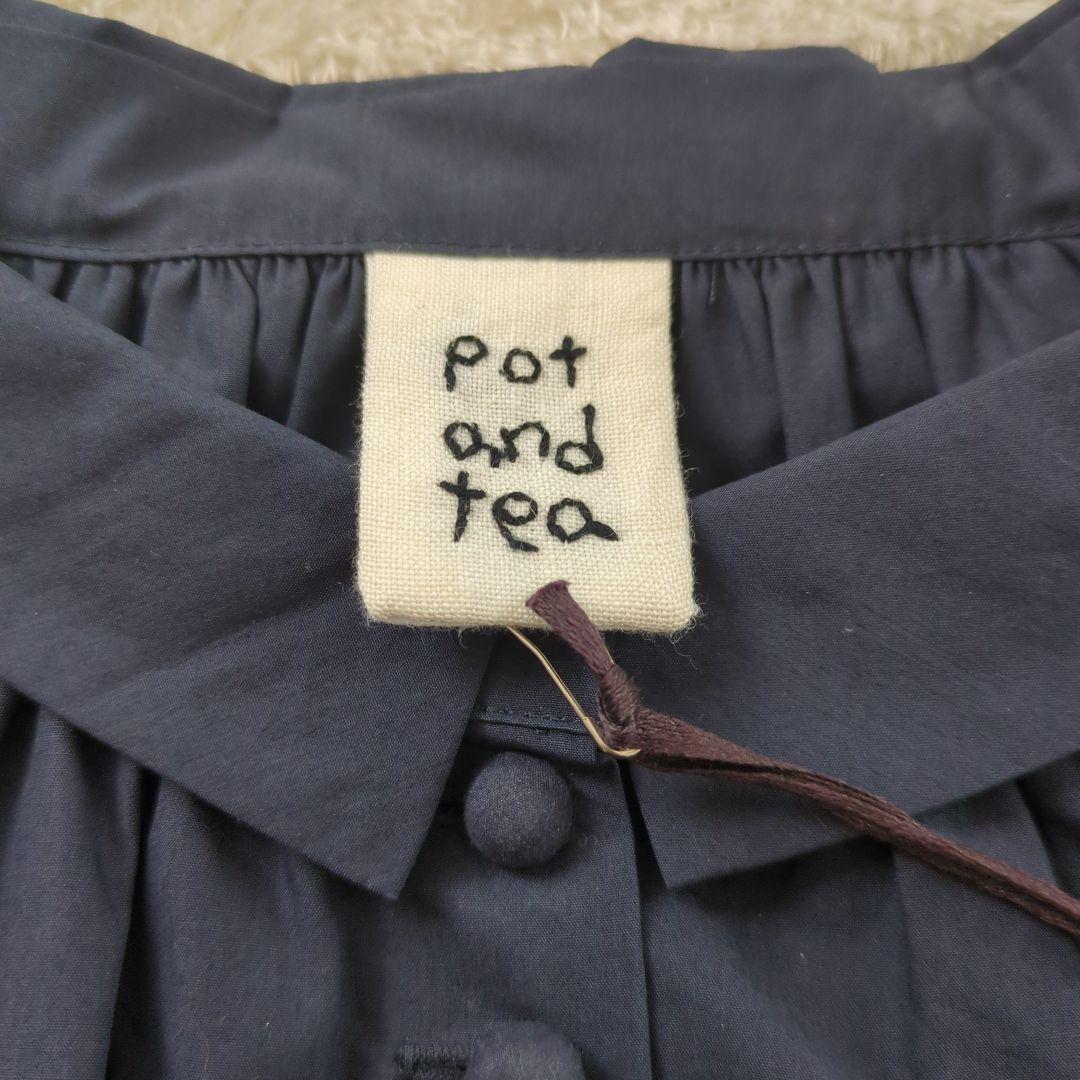 新品　potandtea ポット＆ティー　ブラウス　ネイビー アウトレット 価格 通販ファッション - 新品 potandtea ポット