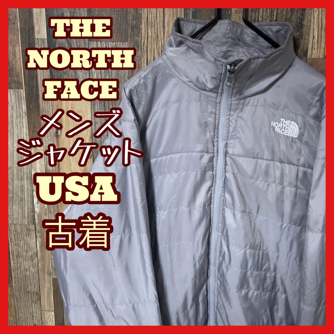 グレー ライトダウン ノースフェイス L メンズ USA古着 長袖 ジャケット 5,888円
