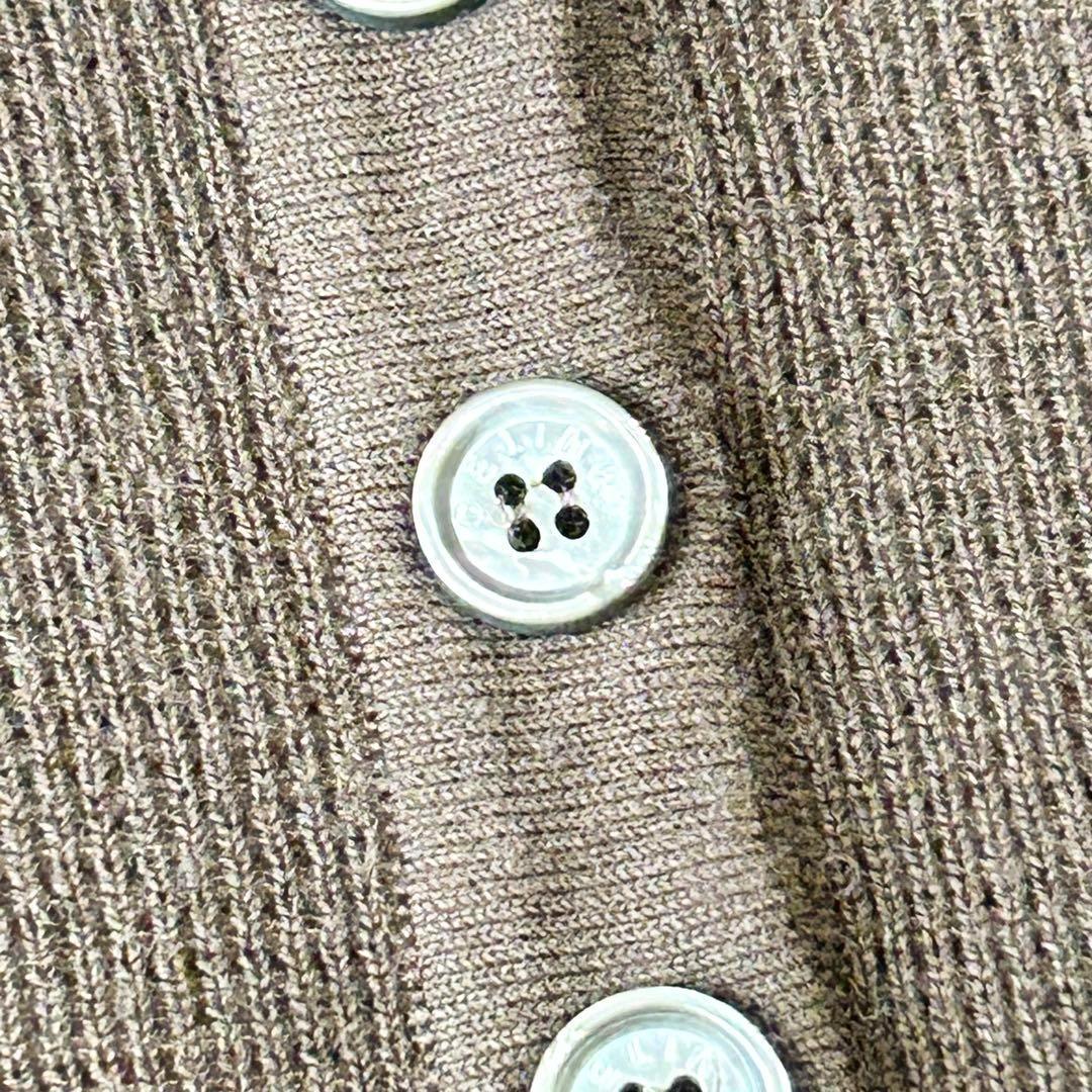 CELINE セリーヌ ニットポロ ブラウン 半袖 M ロゴ刺繍