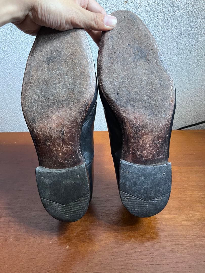 ビンテージ lalite ローファー ブラック 靴 ストレートチップ 黒 古着 ビンテージ lalite ローファー ブラック 靴 ストレートチップ 黒 古着