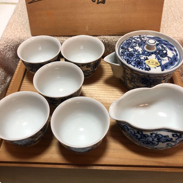 クーポン利用 清水焼 京焼 染付湯呑み 平安京泉 5客セット - 食器