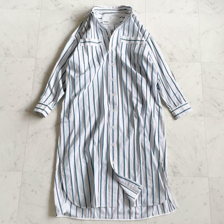 ホワイト系,FREE SIZE【タイムセール!】 極美品♪ティッカ TICCA ストライプ柄 ロングシャツワンピース ロングワンピース ワンピースホワイト系FREE SIZE-WWW.MARENGOEF.COM