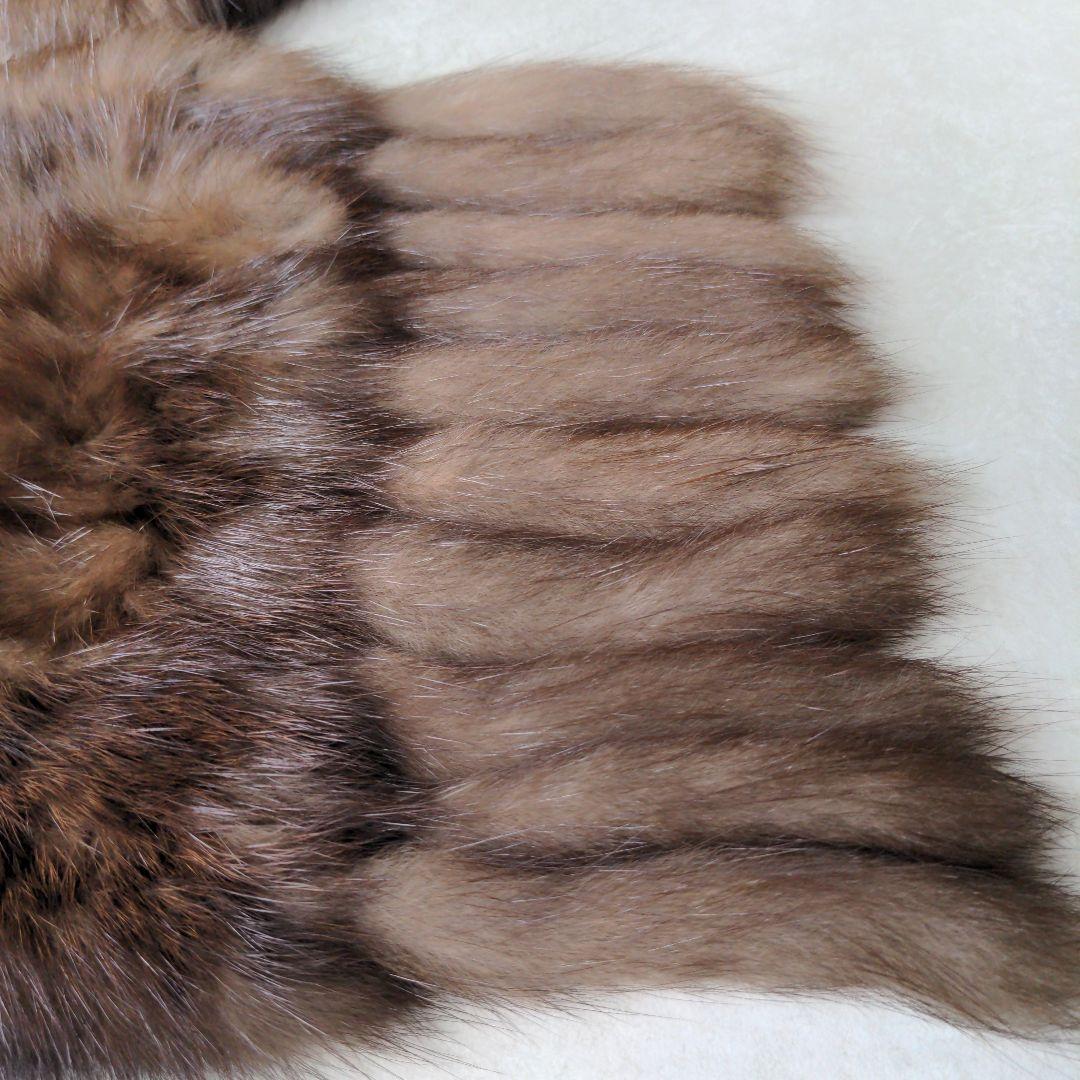 ロシアンセーブル ブラウンファーストール フリンジ付き ロシアンセーブル ブラウンファーストール フリンジ付き