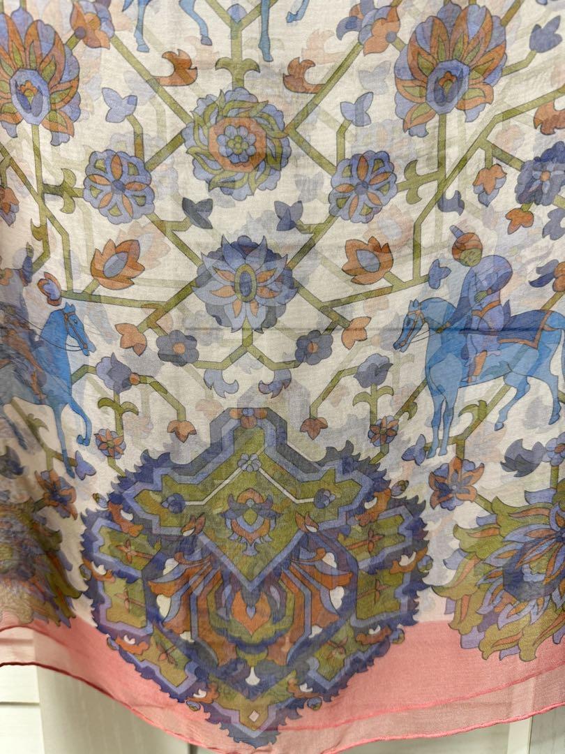 【未使用品】HERMES エルメス シルク モスリン スカーフ 長方形