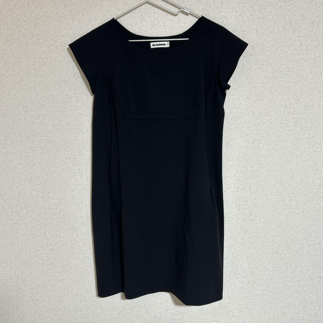 【Jil Sander】ノースリーブ Aライン ワンピース ブラック org.jpg