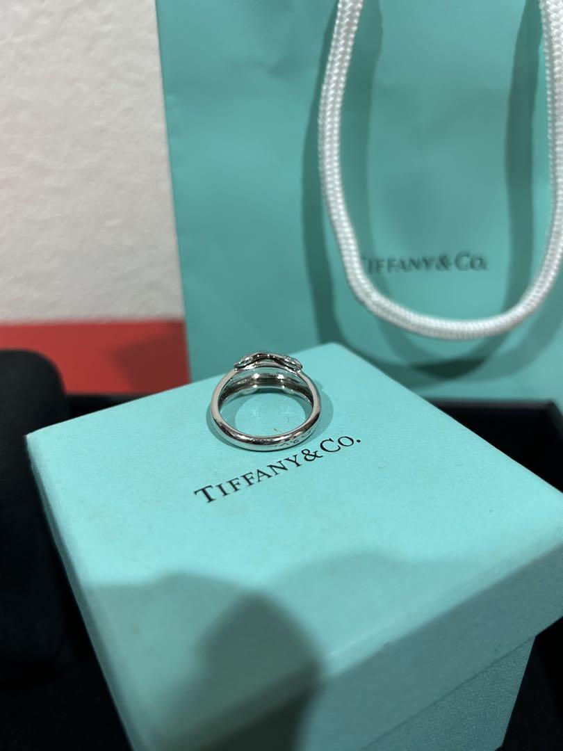 ティファニーTIFFANYリングシグネチャーダイヤ15P美品WG13.5号