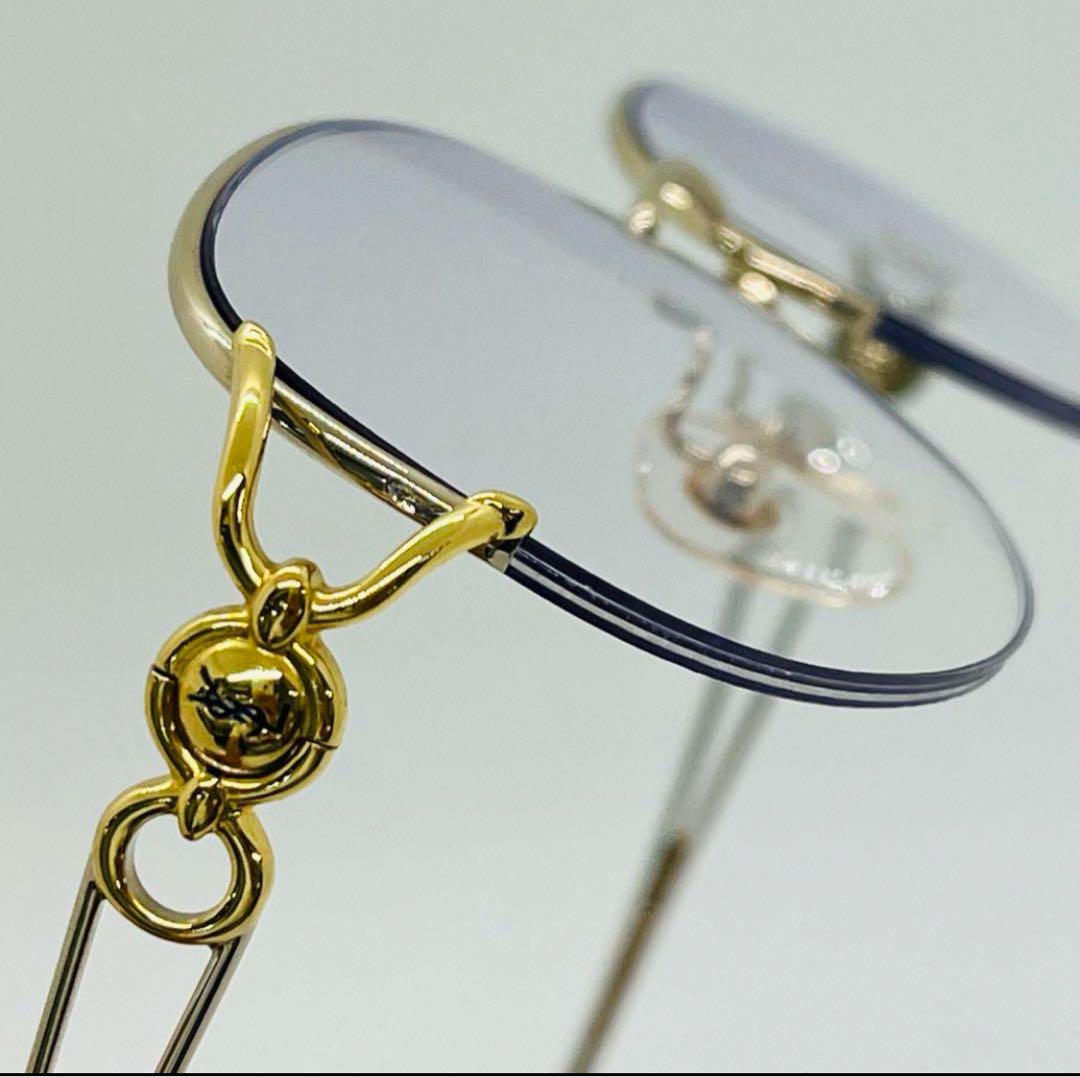 ヴィンテージ Yves Saint Laurent メガネ 金色 日本製
