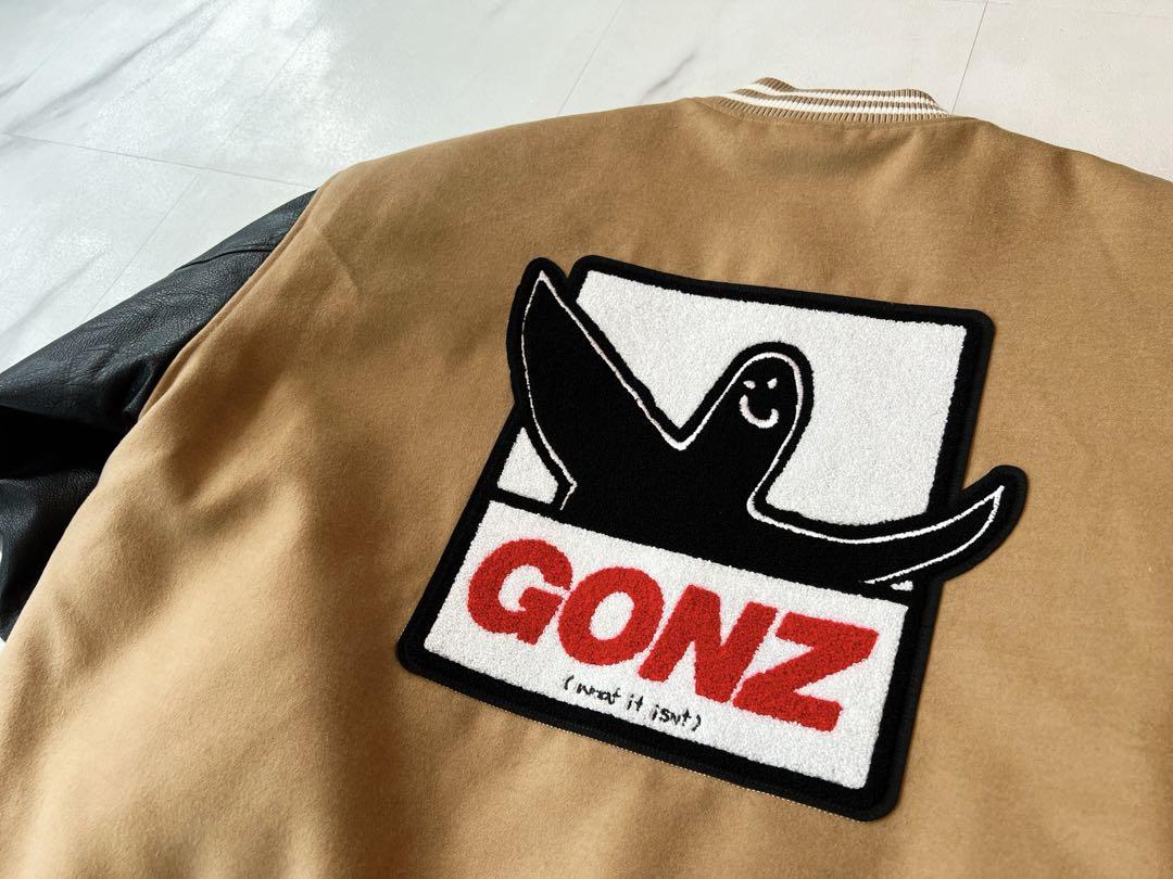 新品mark Gonzalez スタジャン ベージュ袖革マークゴンザレスXXL