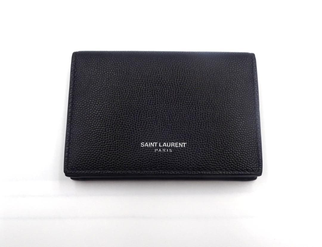 【美品】SAINT LAURENT サンローラン ブラック レザー カードケース