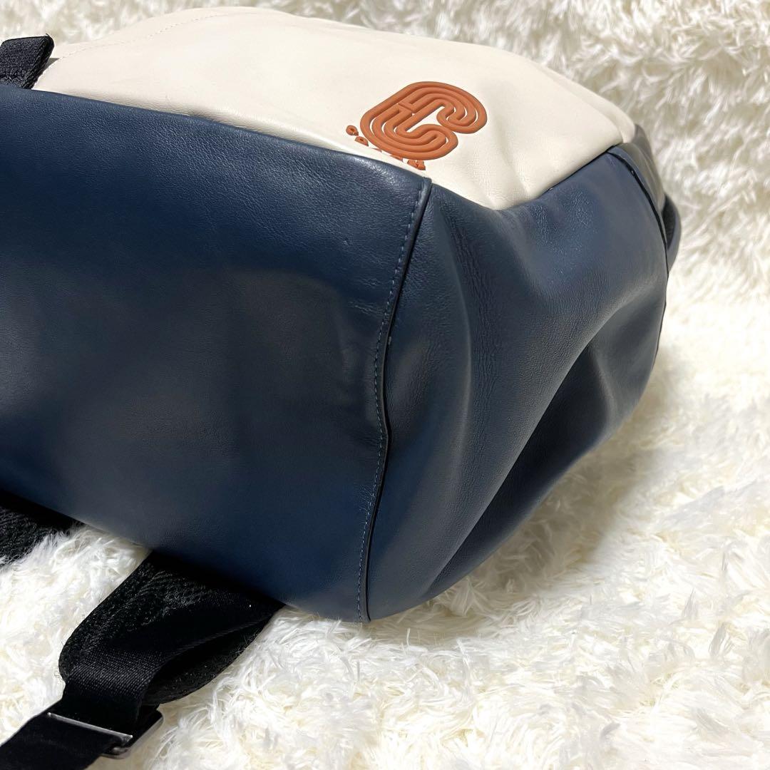 美品 希少 COACH A4可 レザーリュック 大容量 スムースカーフ