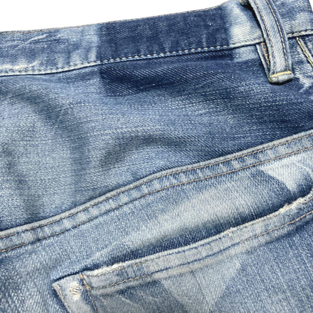 スタッズ加工ストレッチダメージスキニーデニムL・Hysteric