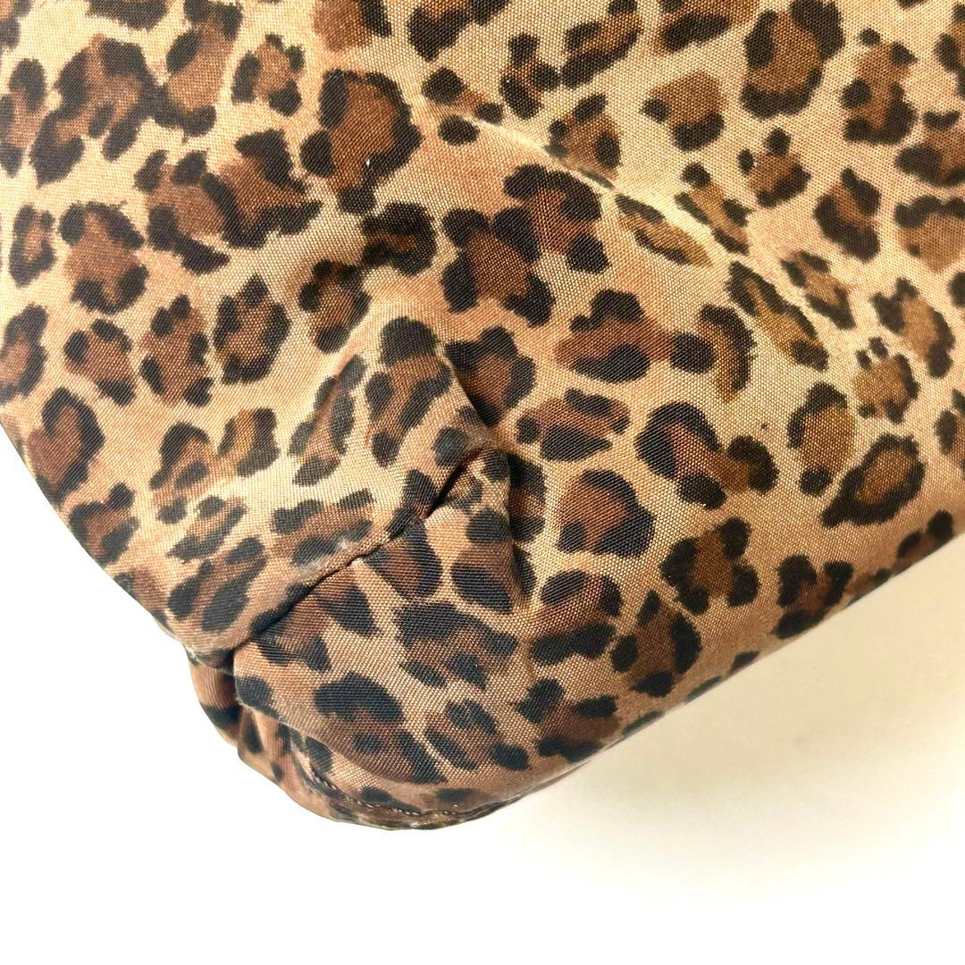 ボッテガヴェネタ トートバッグ ナイロン ブラウン系 ヒョウ柄