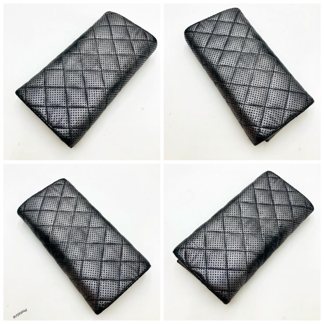 CHANEL シャネル 長財布 COCOマーク キルティング グレー 0530