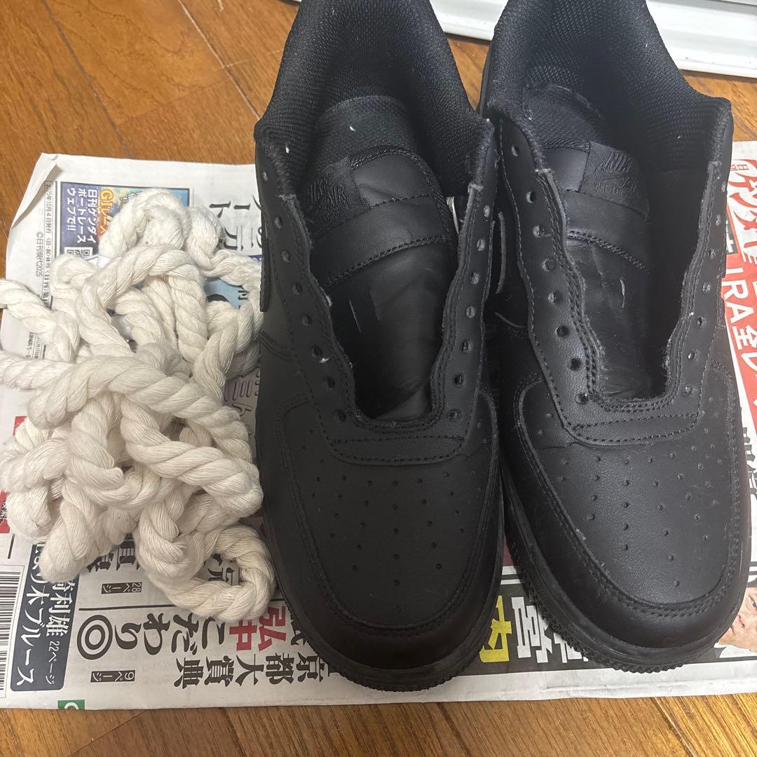 Nike Air Force 1 ブラック ロープ付き26.5cm NIKE