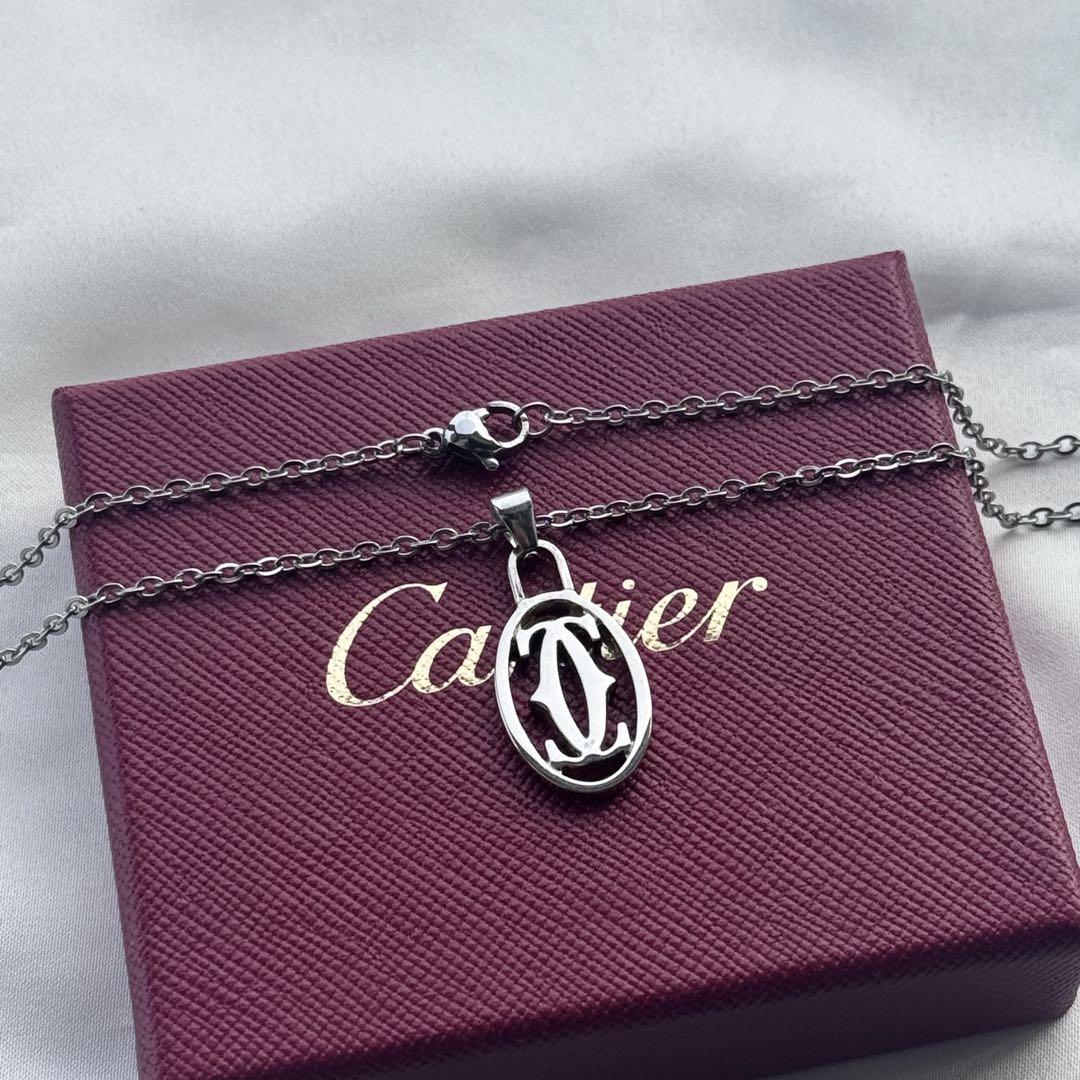 【極美品】Cartier カルティエ ダブルシー チャーム&ネックレス シルバー