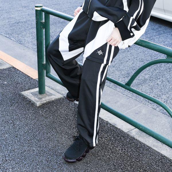 REFLEM 2WAYライン切替ジャージパンツ 黒